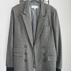 Gray Herringbone Blazer